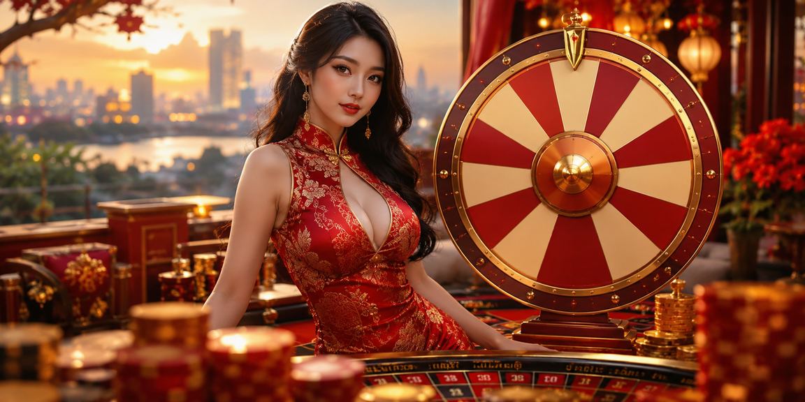 Người phụ nữ mặc áo dài tham gia rút thăm may mắn tại sự kiện giải trí Hà Nội